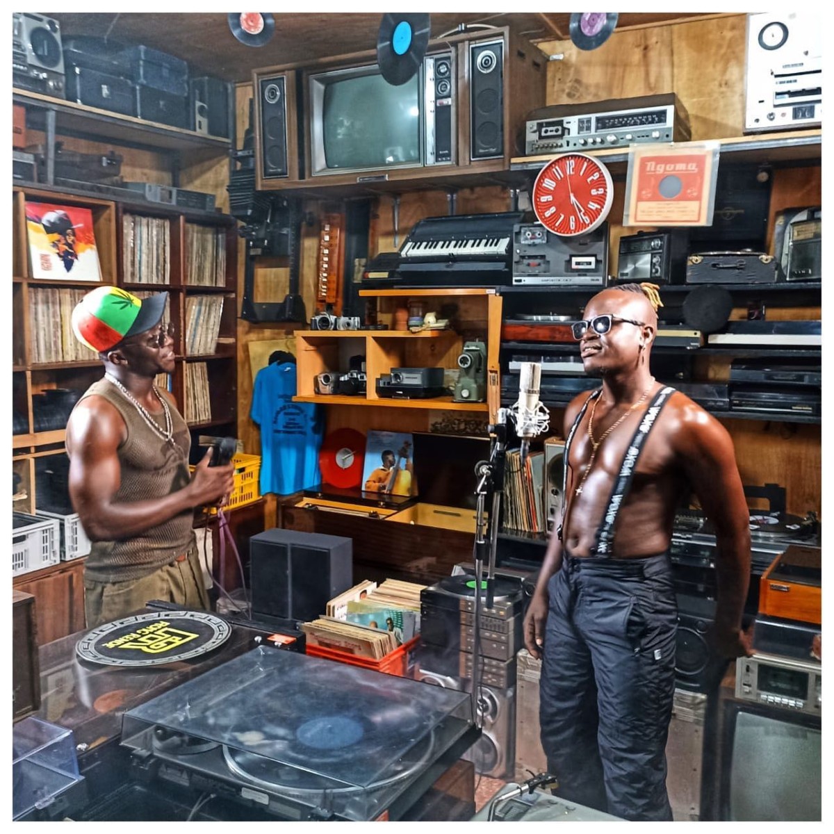 Scar Mkadinali on the music video shoot set of 'Hera' together with Apesi. Photo credit: Instagram/scar_mkadinali