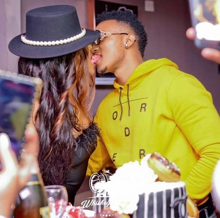 Amber Ray and Brown Mauzo kiss in public during her birthday party in a club Amber Ray and Brown Mauzo kiss in public during her birthday party in a club