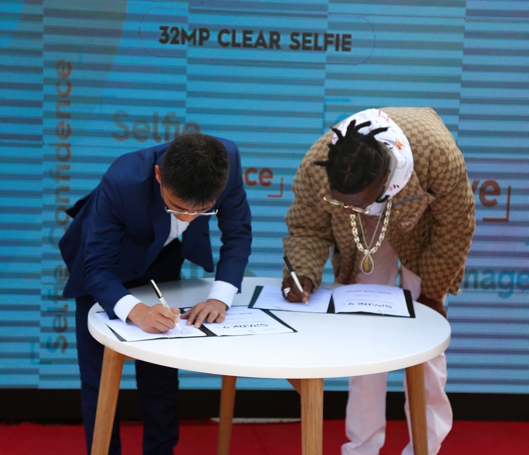 Octopizzo is the brand ambassador for Tecno Spark 9 mobile phone. Photo credit: Instagram/tecnokenya