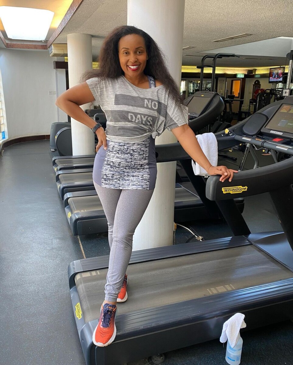 Sheila Mwanyigha working out at the gym