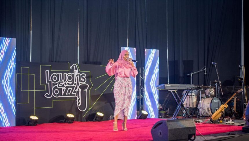 Zeddy comedian performing at Laughs and Jazz