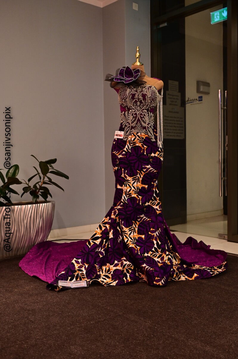 A custom made gown from African Fabrics & Designs Kenya
