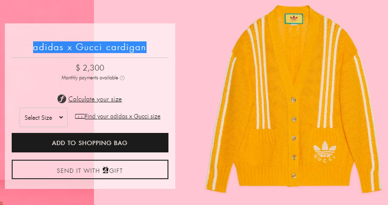 adidas x Gucci cardigan