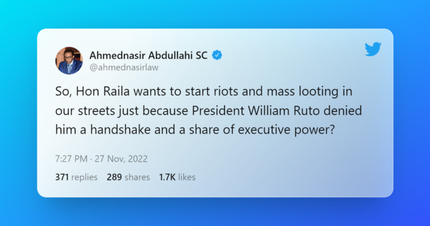 Tweet by Ahmednasir Abdullahi