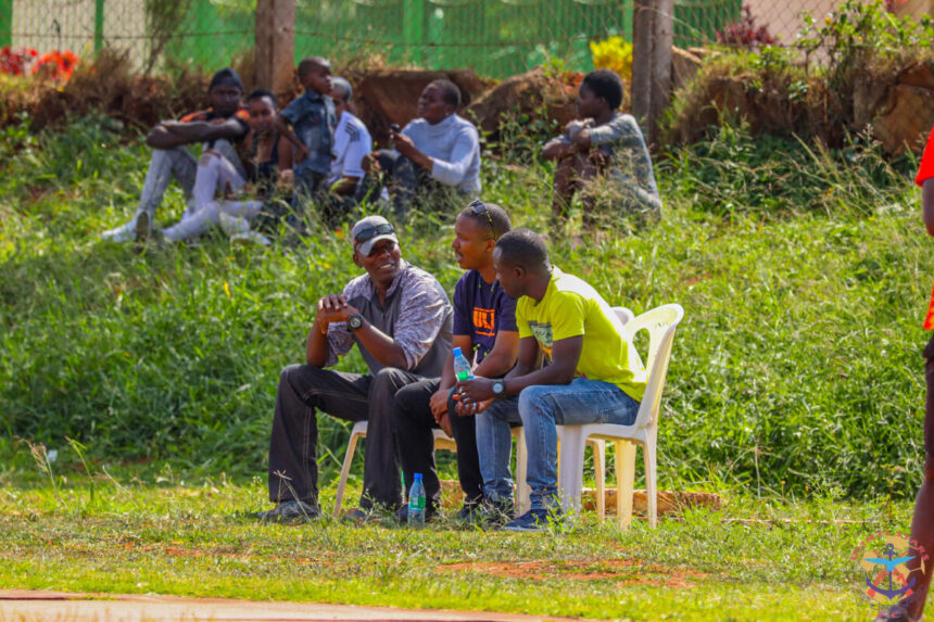 Football fans watching Ulinzi Stars vs FC Talanta yesterday at Kasarani Annex:Photo credit:-Ulinzi Stars on Facebook