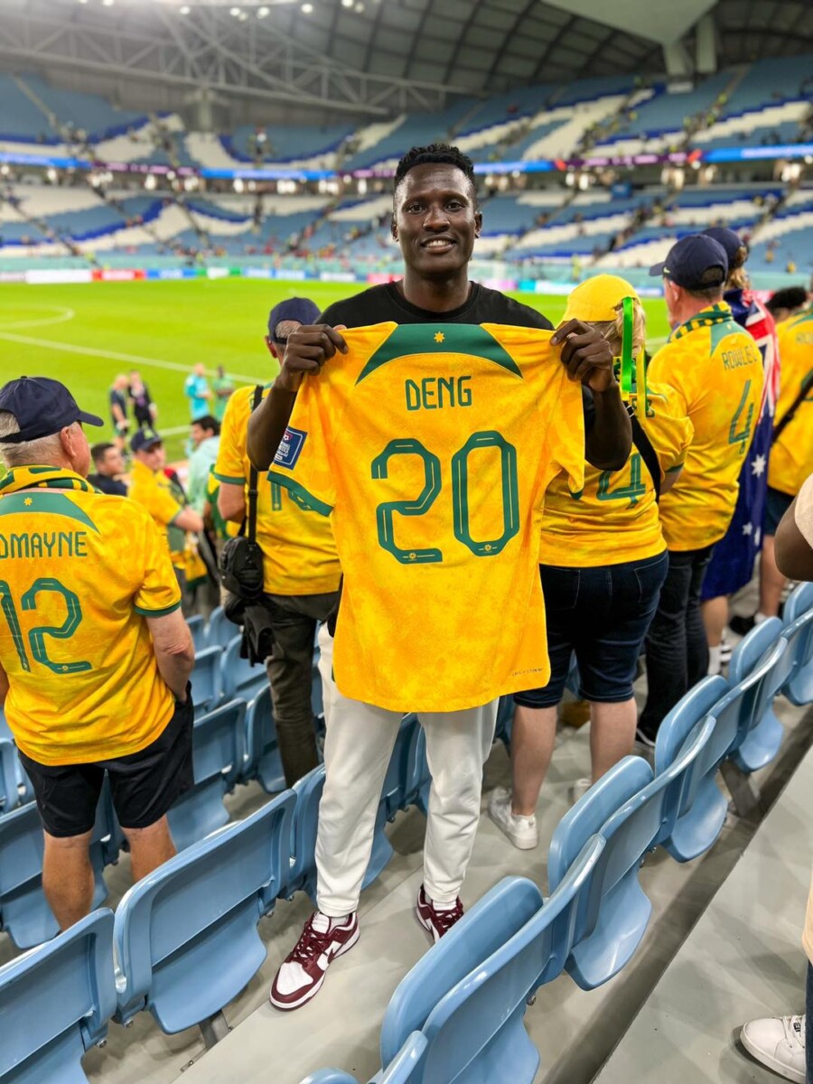Michael Olunga at Al-Bayt stadium during Australia Vs Denmark game.