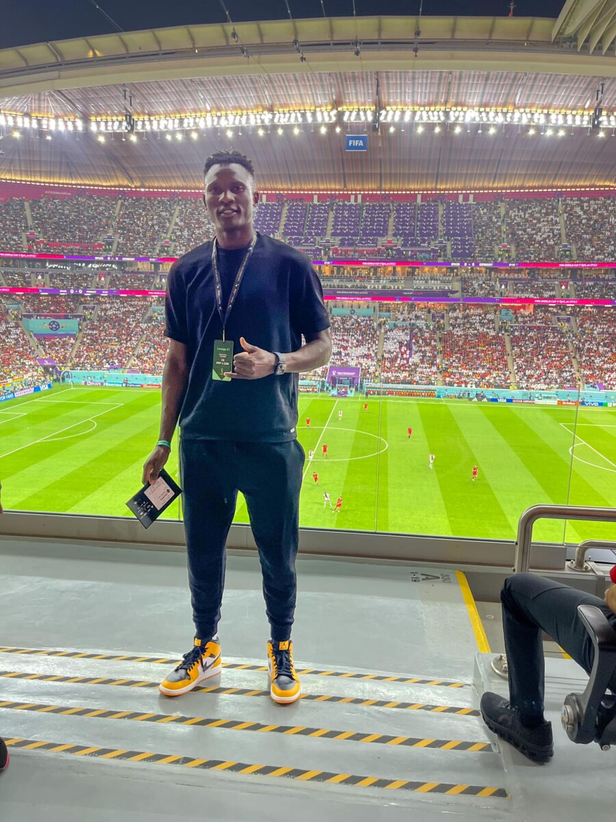 Michael Olunga at Al-Bayt stadium during Spain Vs Germany game.