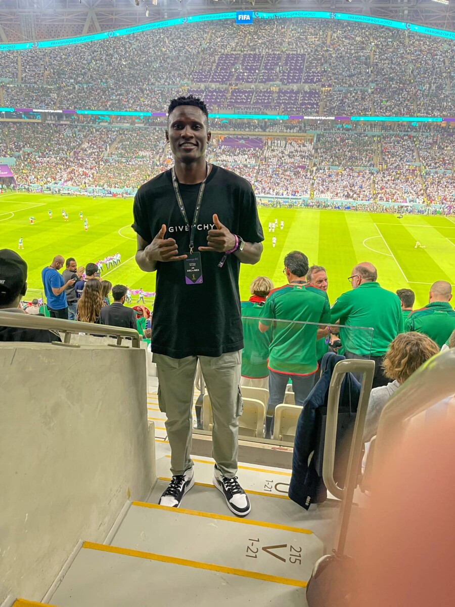 Michael Olunga at Lusail stadium during Argentina Vs Mexico game