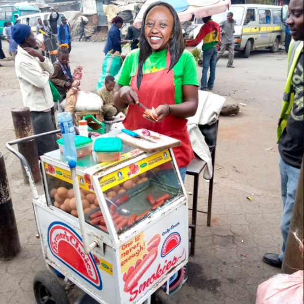 Meme of Charlene Ruto selling smokie pasua. Photo credit:- @iamjoseh_ on Twitter.