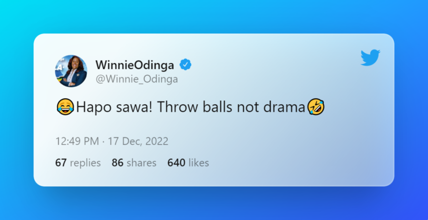 Tweet by Winnie Odinga