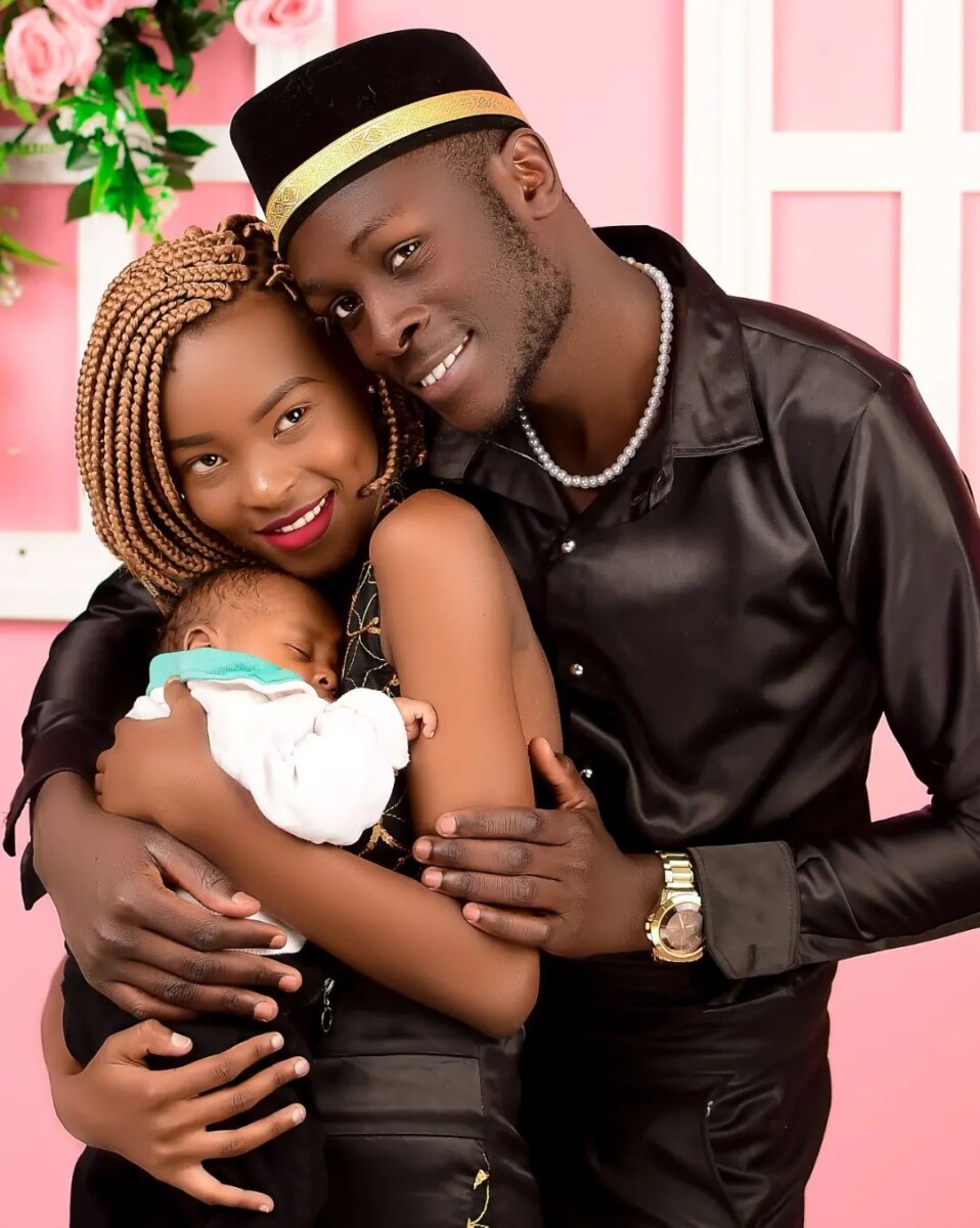 Jackton Odhiambo with his young family.