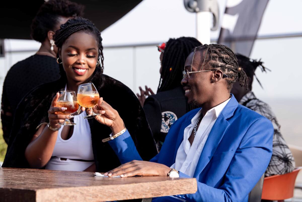 Left to Right: Byron Oyugi and Diana Njeri enjoying a toast