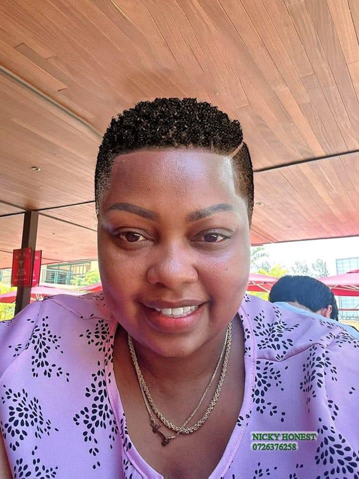 Millicent Omanga after shaving her hair