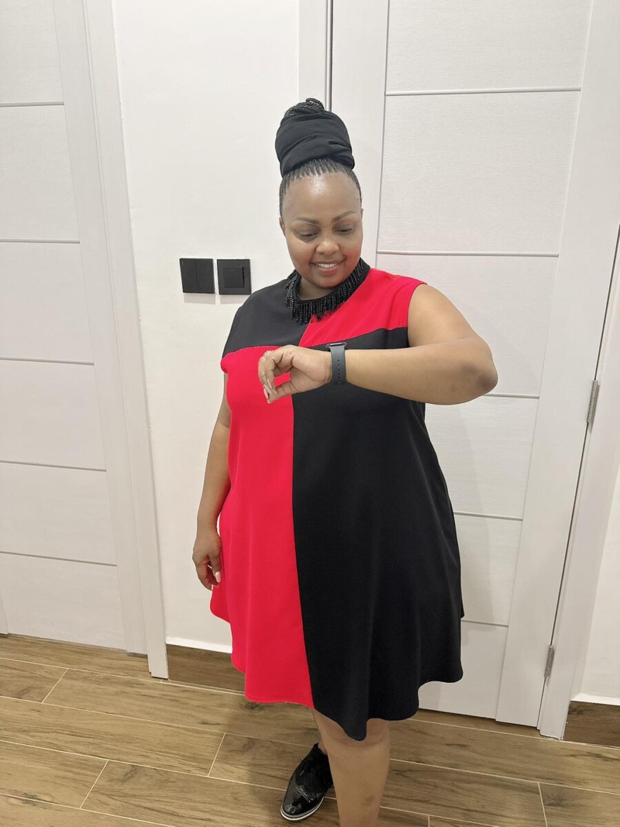 Millicent Omanga before shaving her hair
