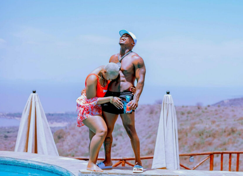 Kajala Masanja and her ex-boyfriend Harmonize whom she adored to the moon and back to an extent of tattoing his initials on her neck. Photo credit: Instagram/kajalafrida