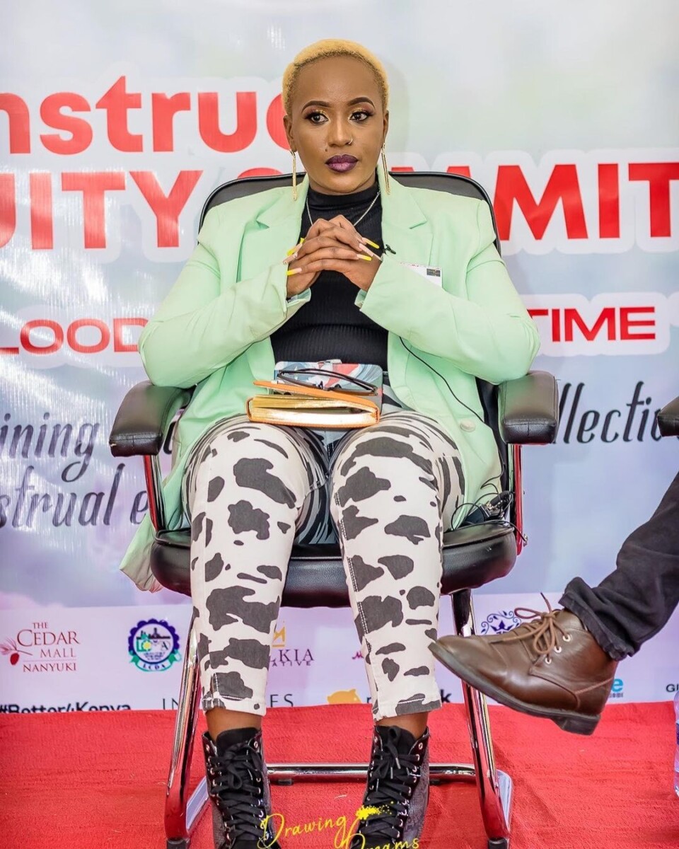 Femi One speaking during the The Menstrual Equity Summit in Nanyuki
