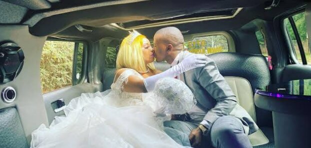 Manzi wa Kibera and her ex-husband Obidan Dela during their wedding PHOTO/COURTESY