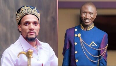 American TV star Nick Cannon visits Lovy Logomba’s church to dedicate his twins to God