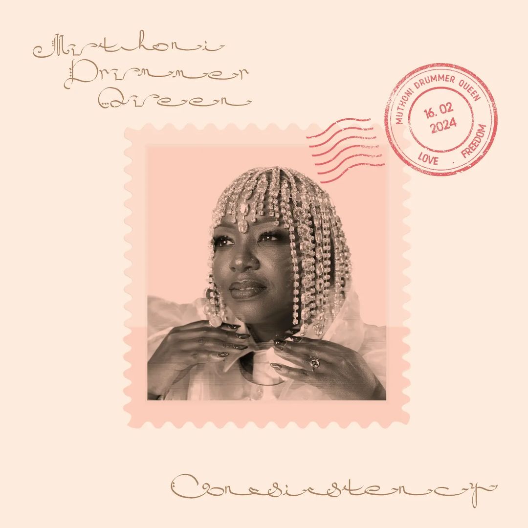Muthoni Drummer Queen studio EP 'Mondoon' front cover art. Photo credit: Instagram/muthonidrummerqueen
