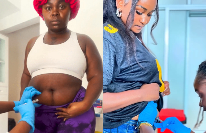 Pritty Vishy and Nimo Gachuiri getting their Ozempic shots. PHOTO/Instagram/@prittyvishy, @nimo.o_