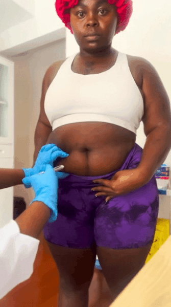 Pritty Vishy taking her Ozempic dose in February 2025. PHOTO/Instagram/@prittyvishy