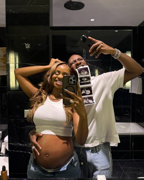 Juma Jux and his Nigerian wife Priscillia Ojo strike a radiant pose as she proudly showcases her baby bump. PHOTO/Instagram/@its.priscy