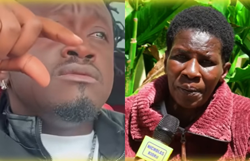 A photo collage of Bahati and the woman claiming to be his biological mother. PHOTO/Screengrab