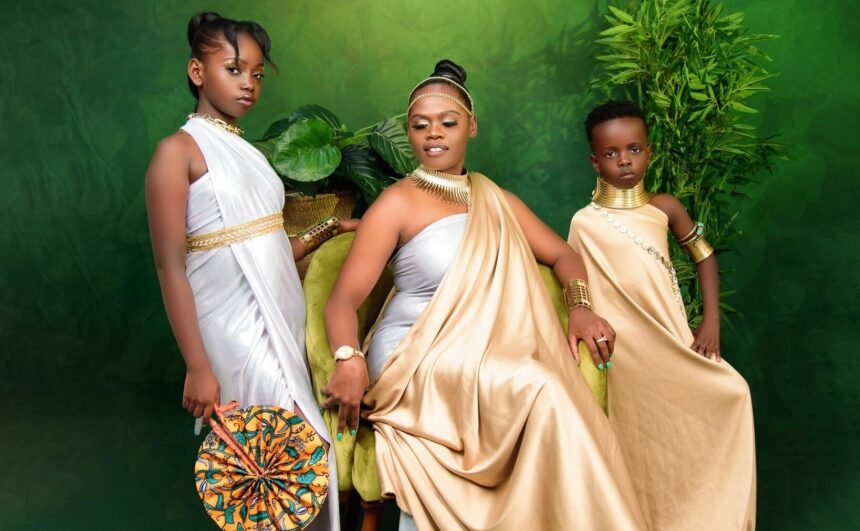 Betty Bayo with her children