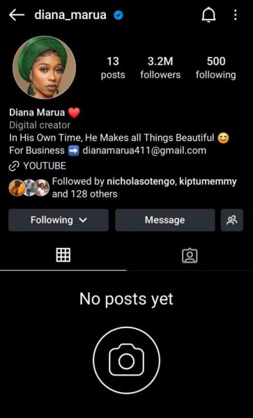 Diana Marua Instagram account