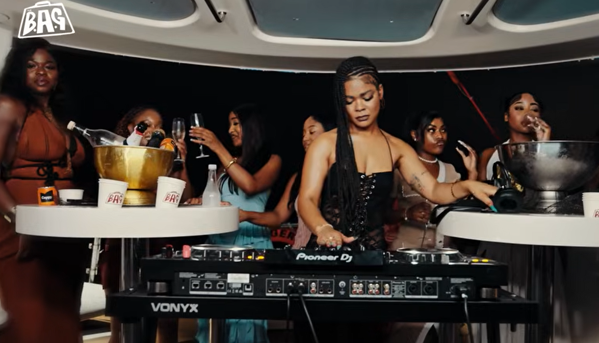 Mzansi's TikTok sensation Jessica Mashaba on the decks during the 11th edition of the Bag in Cape Town, South Africa.