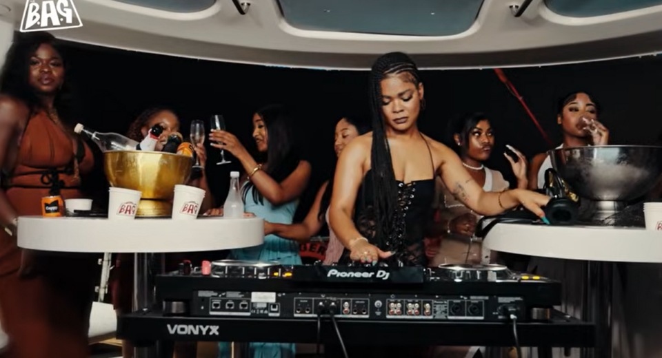 Mzansi's TikTok sensation Jessica Mashaba on the decks during the 11th edition of the Bag in Cape Town, South Africa.