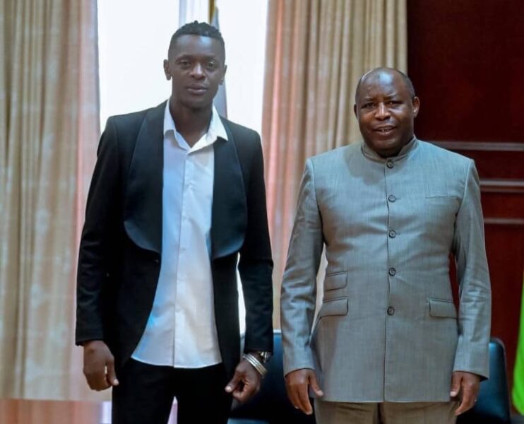 Jose Chameleone with Burundian President Évariste Ndayishimiye. PHOTO/Instagram/@jchameleone