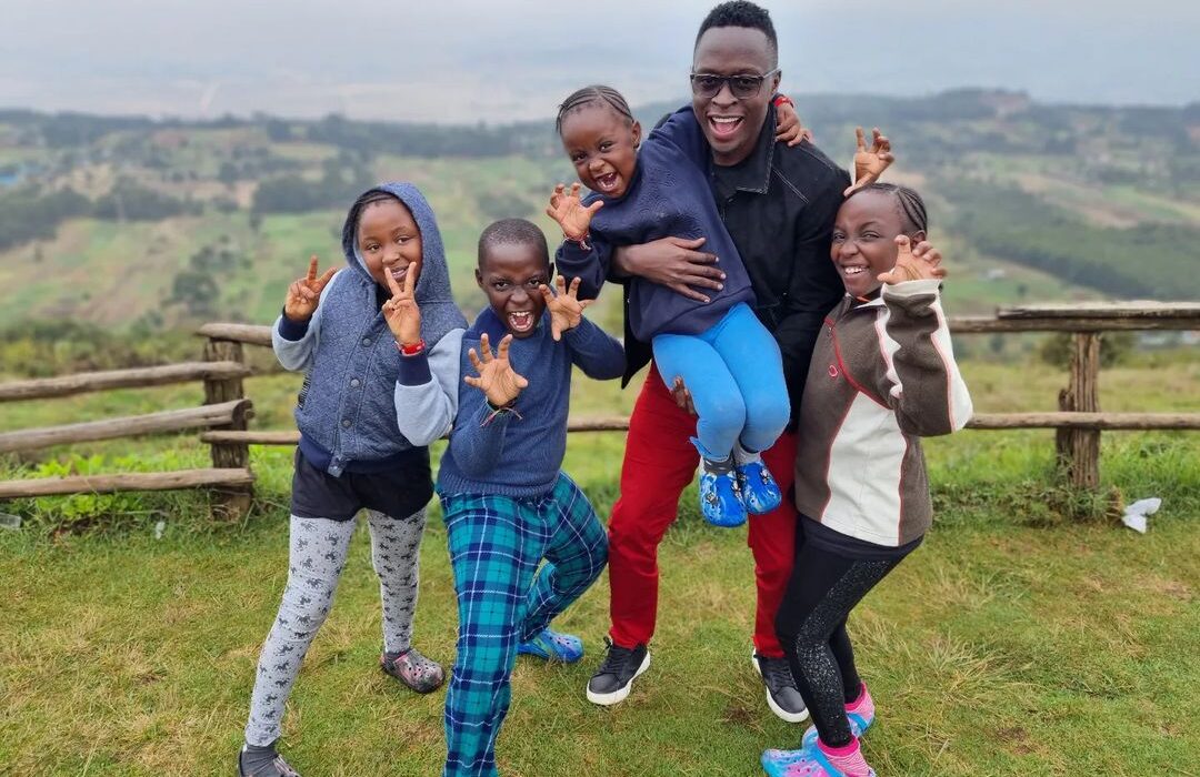 Obinna with some of his children