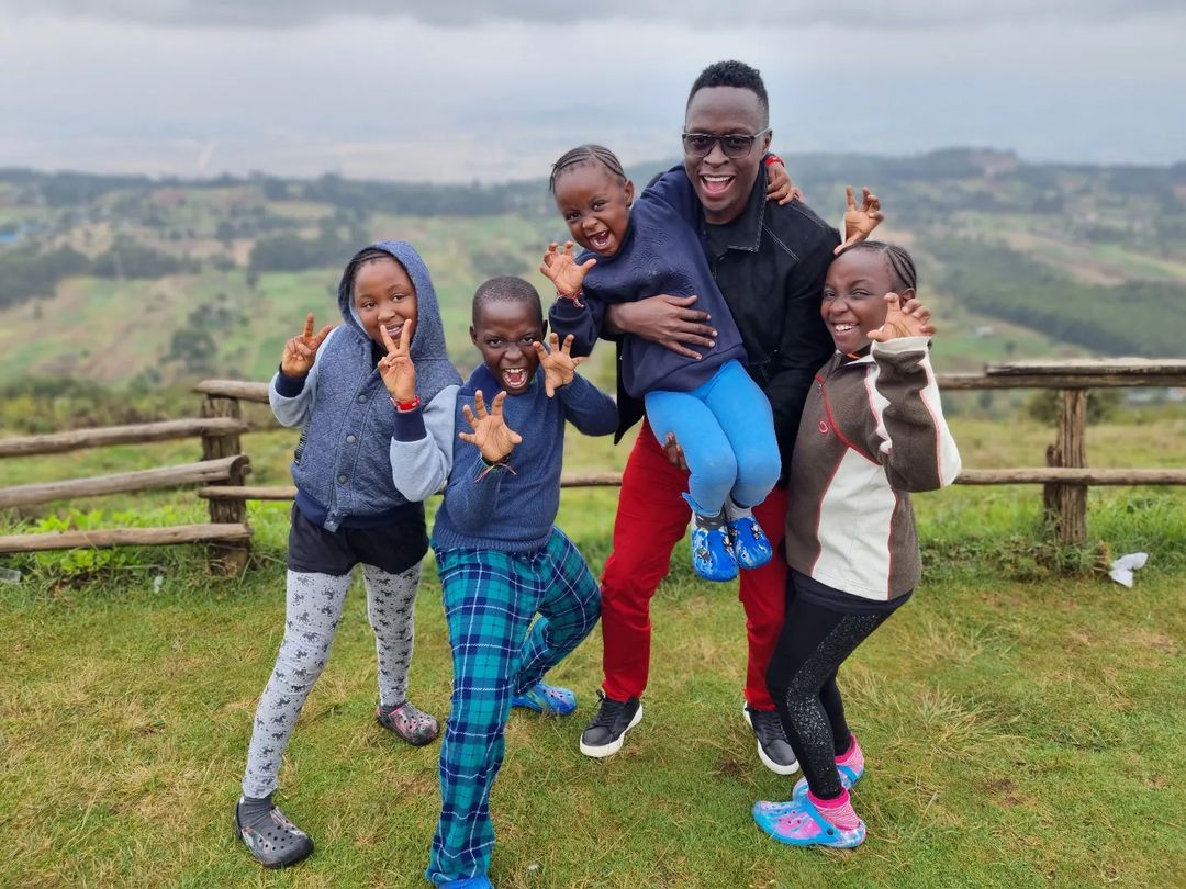 Obinna with some of his children