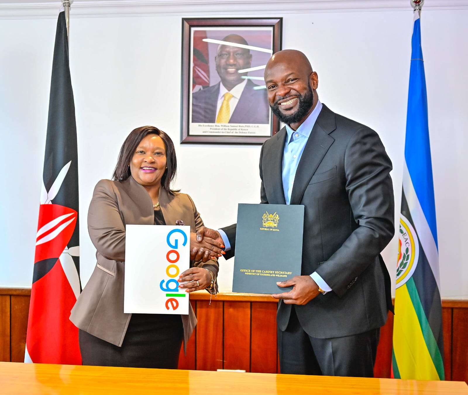 Hon Miano CS Toursim and Wildlife with Alex Okosi Google Managing Director Africa(2)