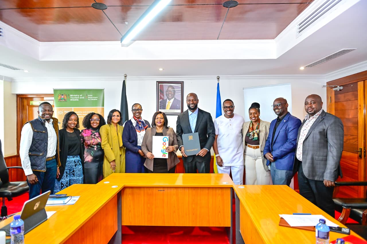 Hon Miano Google Managing Director Africa Alex Okosi and the Taskforce