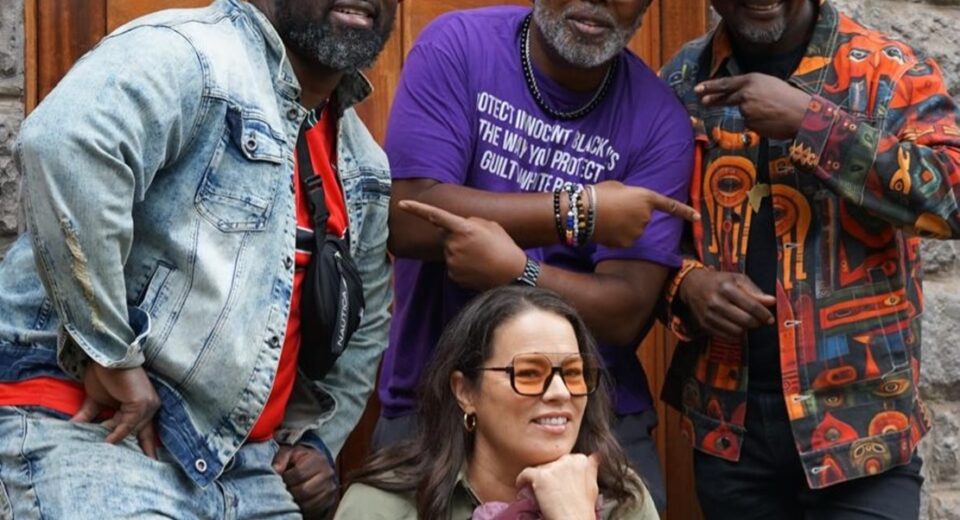 Alphabet Rockers posing with Jabali Afrika in Nairobi